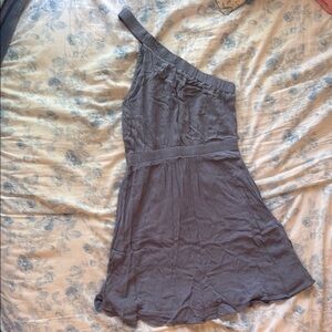 Abercrombie & Fitch Gray Asymmetrical Ruched Cocktail Dress